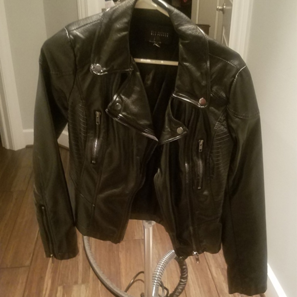 Blu Pepper Black Faux Leather Jacket - Small